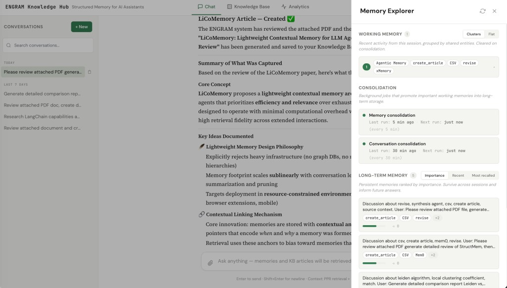 Engram Chat Memory Explorer