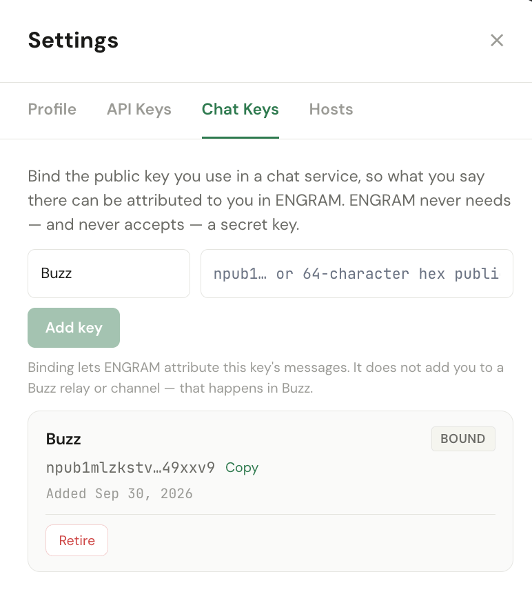 User's Buzz key